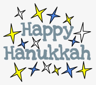 Happy Hanukkah, Silver Letters, White, Gold And Blue - Star, HD Png Download, Free Download