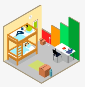 Campus-hero - Isometric Student Dorm, HD Png Download, Free Download