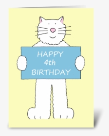 Happy 4th Birthday Cute Cat - Happy 1st Birthday Cat, HD Png Download, Free Download