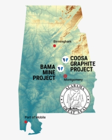 Alabama Map With Seal - Paper, HD Png Download, Free Download
