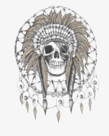 Skull Dream Catcher Tattoo - Indian Skull Dream Catcher, HD Png Download, Free Download