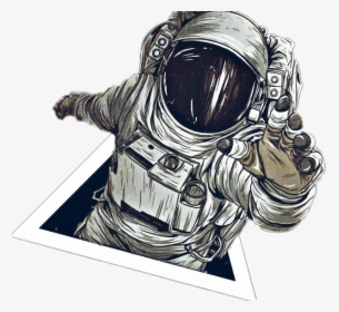 #space #spaceman #astronaut #nasa #cool - Realistic Astronaut Drawing, HD Png Download, Free Download