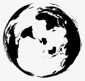 Unusual World Globe - Azimuthal Equidistant Projection Map Black And White, HD Png Download, Free Download