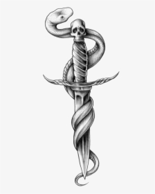 Snake Tattoo Png Photo - Dagger With Snake Tattoo, Transparent Png, Free Download