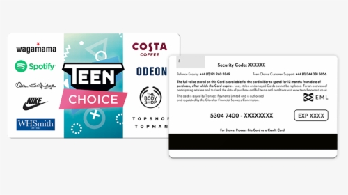Teen Choice Gift Card, HD Png Download, Free Download