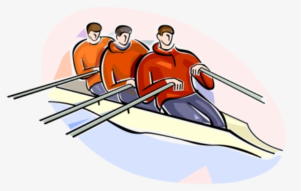 Vector Illustration Of Scullers Rowing Sculling Boat, HD Png Download, Free Download