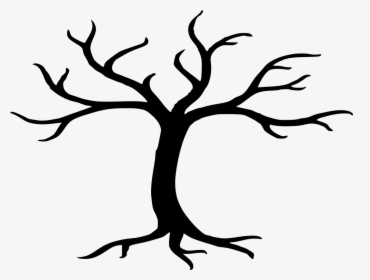 Simple Bare Tree Silhouette Clipart , Png Download - Bare Tree Clip Art, Transparent Png, Free Download