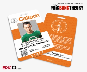 The Big Bang Theory Inspired Caltech Staff Id - Caltech Sheldon Cooper, HD Png Download, Free Download