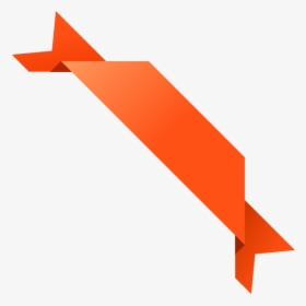 Orange Ribbon Png- - Corner Ribbon Design Png, Transparent Png, Free Download