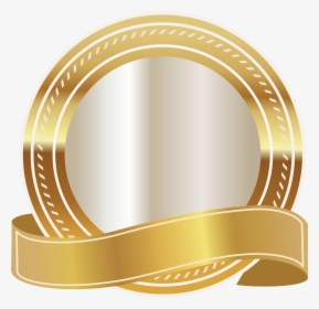 Round Ribbon Png - Transparent Background Gold Ribbon, Png Download, Free Download