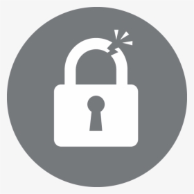 Identity Theft Icon With The Image Of Broken Lock In - Transparent Background Padlock Icon White, HD Png Download, Free Download