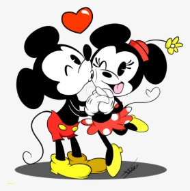 Clip Art Collection Of Free Drawing - Mickey Mouse Kiss Minnie Mouse Drawing, HD Png Download, Free Download
