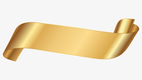 Paper Banner Clip Art - Gold Ribbon Transparent Background, HD Png Download, Free Download