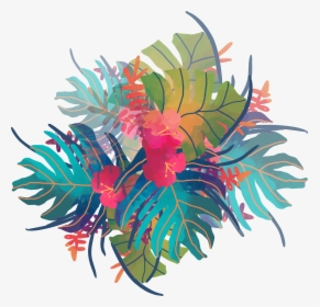 Watercolor Tropics Plants Painting Tropical Png Download - Watercolor Tropical Flowers Png, Transparent Png, Free Download