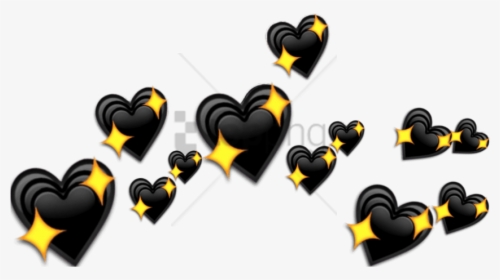 Aesthetic Overlays Png -free Png Overlays Emotn Heart - Sparkle Black Emoji Heart, Transparent Png, Free Download