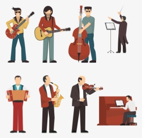 Musical Instrument Illustration People - Musicians Icons Vector, HD Png Download, Free Download