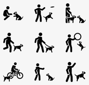 Silhouette,playing Sports,band Plays,line Art,art - Transparent Background Dog Training Icon, HD Png Download, Free Download