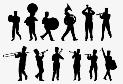 Silhouette Marching Band Musical Ensemble - Silhouette Marching Band Clipart, HD Png Download, Free Download