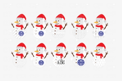 Snowman Bundle Cut Files Christmas Clipart By Transparent - Line Of Snowman Clipart, HD Png Download, Free Download