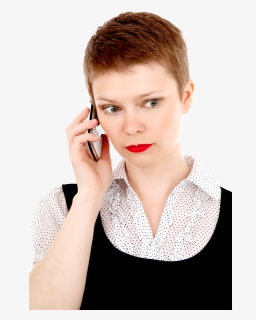 Business Woman On Mobile Phone Png Image - Woman On Phone Png, Transparent Png, Free Download