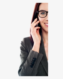 Transparent Girl On Phone Png - Girl With Specs Png, Png Download, Free Download