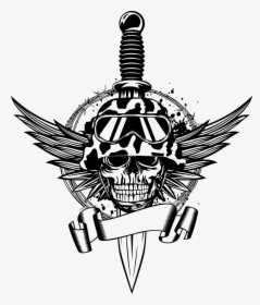 Skull Photography Printing Illustration Vector Sword - Logo Tete De Mort Militaire, HD Png Download, Free Download