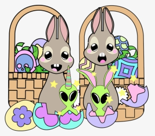 Graphic, Kawaii Bunnies, Kawaii, Bunnies, Bunny, Easter - Cartoon, HD Png Download, Free Download