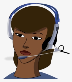 Call-center, Girl, Headset, Office, Call, Phone - Clipart Call Center Agent, HD Png Download, Free Download