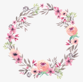Watercolor Wreath Flower Png - Flower Wreath, Transparent Png, Free Download