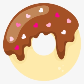 Chocolate Heart Doughnut - Dona Kawaii Png, Transparent Png, Free Download