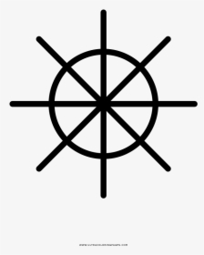 Ship Wheel Coloring Page - Boat Steering Wheel Icon, HD Png Download, Free Download