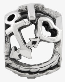 925 Sterling Silver Charm For Bracelet Cross Religious - Titanium Ring, HD Png Download, Free Download
