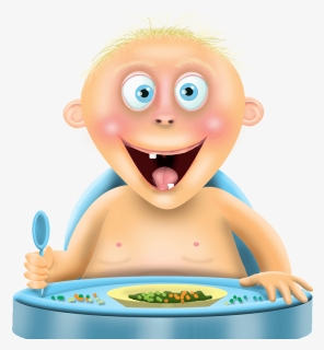 Baby, Boy, Cartoon, Feeding, Eating, Character, Male - Babyboy Cartoon Eating, HD Png Download, Free Download