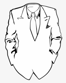 Drawn Bow Tie Easy Draw - Suit And Tie Line Art, HD Png Download, Free Download