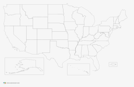 United States Ouline Map With States Drawing- - Drawing, HD Png Download, Free Download
