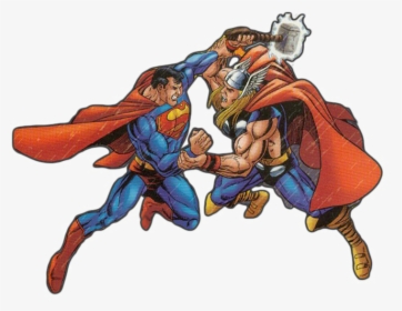 Marvel Superman Png Image - Comic Thor Vs Superman, Transparent Png, Free Download