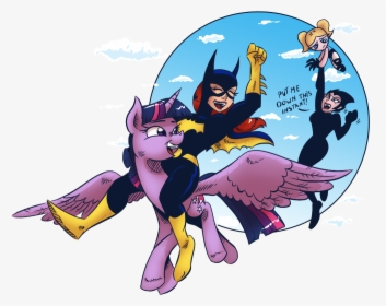 Saturdaymorningproj, Ashi, Batgirl, Bubbles , Crossover, - My Little Pony League Of Justice, HD Png Download, Free Download