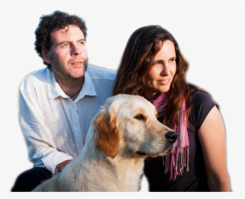 Couple With Golden Retriever - Golden Retriever, HD Png Download, Free Download