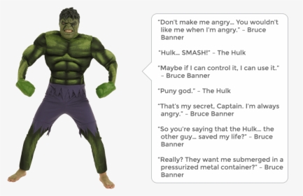 Hulk Quotes - Avengers Halloween Costume Ideas, HD Png Download, Free Download