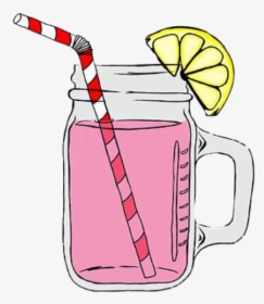 Pink Girls Kawaii Cute - Pink Lemonade Mason Jar, HD Png Download, Free Download