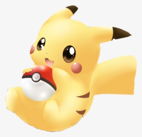 #pokemon #pickachu #cute #pikachu #kawaii #pokeball - Cute Pikachu With Pokeball, HD Png Download, Free Download