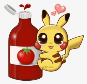 Collection Of Cute High Quality Free Ⓒ - Cute Pikachu And Ketchup, HD Png Download, Free Download