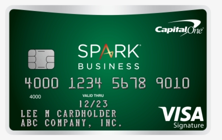 Green Credit Card With Capital One Spark Business Branding - Capital One Spark, HD Png Download, Free Download