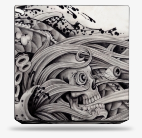 Sony Ps4 Pro Skull Tattoo Skin , Png Download - Nintendo Switch Skin Tattoo, Transparent Png, Free Download