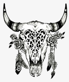 Cattle Drawing Cow"s Skull, HD Png Download, Free Download