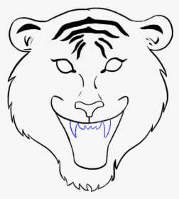 How To Draw Tiger Face - Tiger Face Drawing Easy, HD Png Download, Free Download