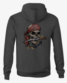 Zip Up Hoodie Pirate Skull Sword Hooded Sweatshirt - Hoodie, HD Png Download, Free Download