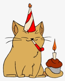 Birthday Clipart With Cat, HD Png Download, Free Download