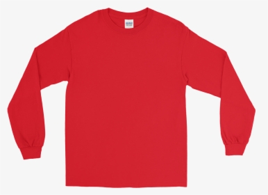 Longsleeveblank Mockup Flat-front Red - Streetwear Apparel, HD Png Download, Free Download