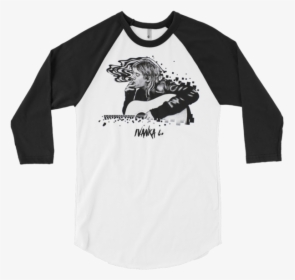 Kurt Cobain Smoking 3/4 Sleeve Crew T-shirt - Funny Softball Catcher Shirts, HD Png Download, Free Download